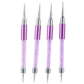 Beautiful Purple Shell Glitter Nail Art Dotting Pen Metal Brush Tool for Dotting Nail Design
