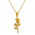 JINYOU 1276 Trendy Metal Gold Plated Pendant Necklace for Women Charm Fashion Stainless Steel Rose Flower Necklace Jewelry