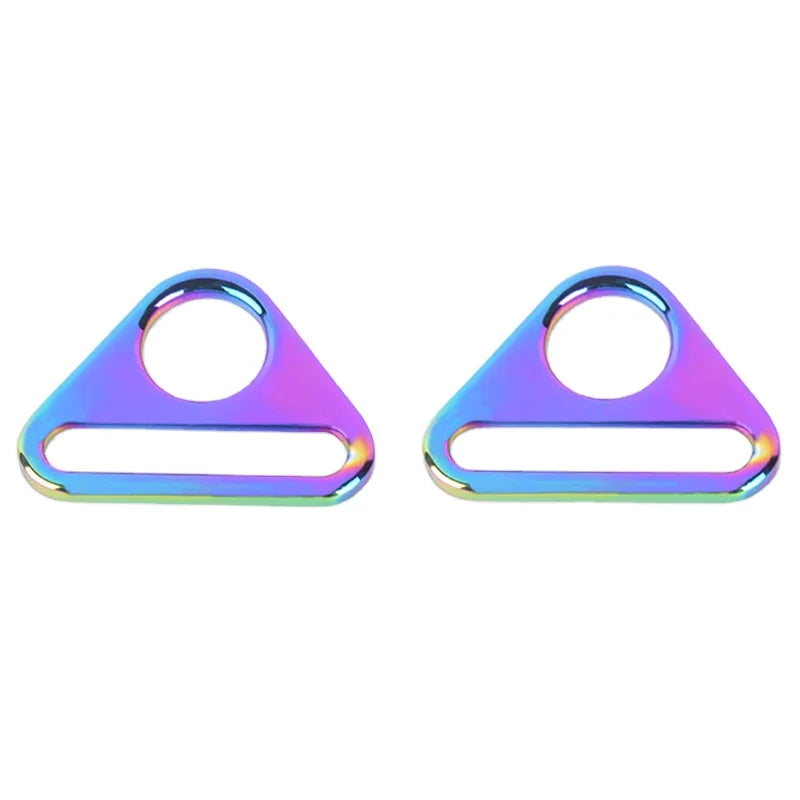 Wholesale Rainbow Color 20mm Triangle Shape BuckleMetal Zinc Alloy Buckle for Bag Parts Bag Strap Triangle Buckle