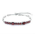 Abiding Luxury Bracelet Natural Red Garnet Tennis Link Bracelet Jewelry 925 Sterling Silver Women New Fashion Bracelet