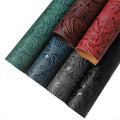 12 X 53 Inch Embossed Faux Leather Roll Vintage Flower Textured Synthetic Leather Fabric for DIY Sewing Crafts Jewlery Making