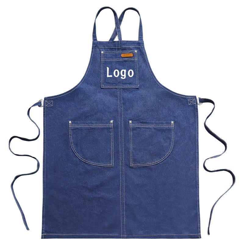 Customized Denim Apron Suitable for Barber Shops Flower Shops Bartenders Pet Stores Painting Work Aprons Custom Logo