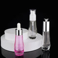 Custom logo Gutterball Shape Glass Cosmetic Serum Dropper Bottle 30ml Empty Refillable clear Glass Bottle with Dropper