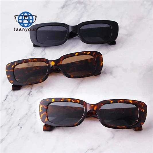 Teenyoun Wholesale Fashion Rectangle Sun Glasses Custom Logo Classic Retro Punk Square Small Frame Sunglasses 2023 New Unisex