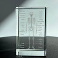 Customized 3D Laser Crystal Glass Cube for Table Decoration Luxury Science Education Skeleton Model 5x5x8cm