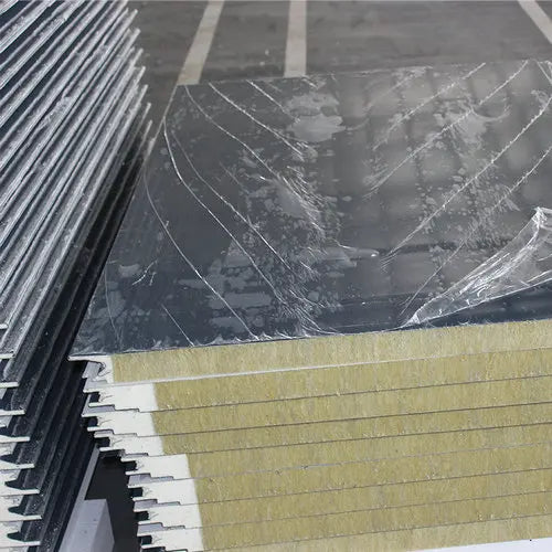 Best Selling Rock Wool Dark Grey Rock Wool Core Sandwich Panels Beautiful Price Rock Wool Sandwich Panels