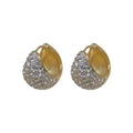 2024 New Arrivals Crystal Geometric Circle Huggie Earrings Bling Rhinestone Water Drop Earrings for Women Girl