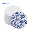 For Classic Eco-Friendly D6.5cm Matt Car Mug Personalized Sublimation Blanks Ceramic Coaster Mats & Pads