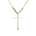 Lab Diamonds Jewelry AU585 Moissanite Necklaces Yellow Solid Gold Good Quality Necklace Jewelry Supplier Party Necklace 2pcs