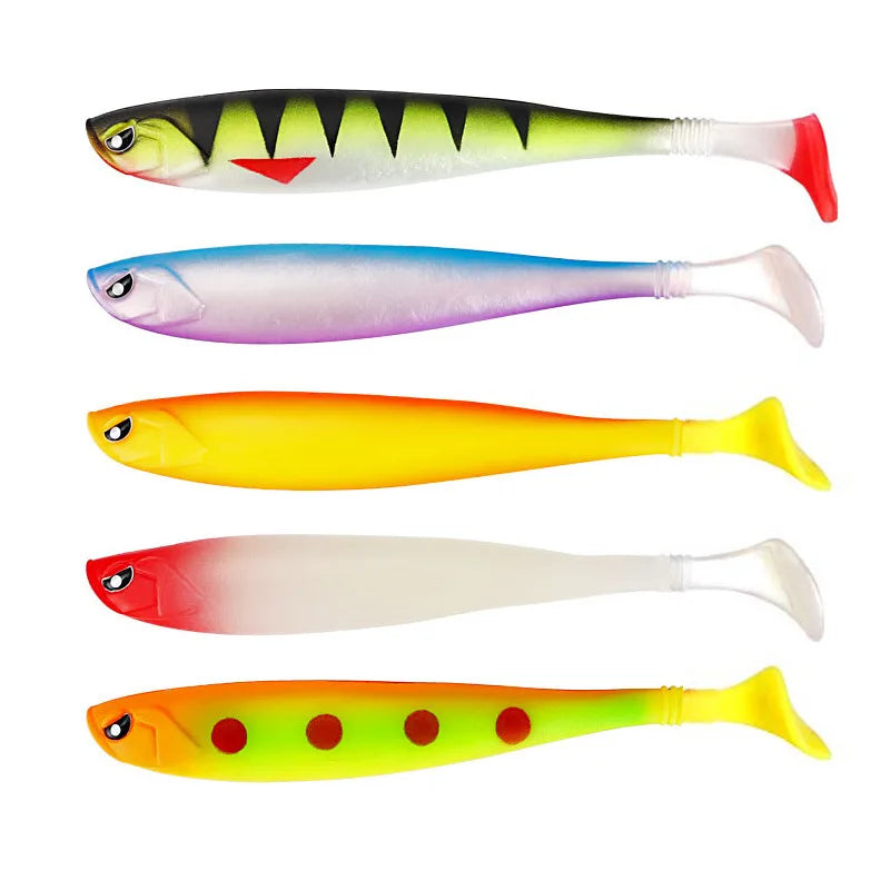 10colours Guosong 12cm 0.35oz Paddle Tail Soft Plastics Lures t Tail Soft Plastic Fishing Lure Saltwater Freshwater Fish Bionic