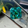 Ice Crushed Radiant Cut square Shape Cut Corner Dark Blue with Yellow Cubic Zirconia Loose Gemstones for Jewelry
