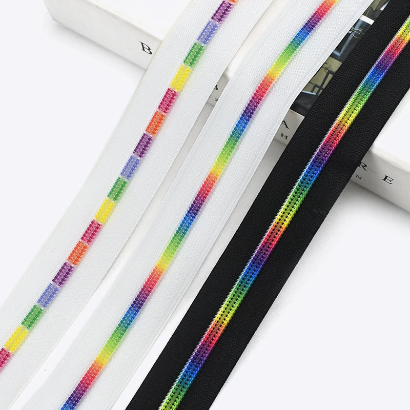 Meetee 5# Color Teeth Nylon Zip Clothing Bag Sewing Accessories Black and White Cloth Plastic Coil Zipper