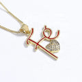 Wine Red Pendant Custom Letter Moissanite Heart Shape Pendant Necklace for Women With Zircon Pendant