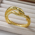 Retro Exaggerated Brass Plating 18K Gold Heavy Industry Snake Cuff Bracelets Magnetic Buckle Jewelry Factory Wholesale