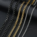 Necklace Curb Cuban Link Chain Stainless Steel Punk Vintage for Men Women 2023 Fashion Jewelry 3/5/7/9/11MM Black Gold Silver