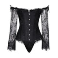 Low Price Gothic Corset Sexy Vintage Lace Long Sleeve Off Shoulder Party Bustier Overbust Corset
