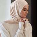 Hot Sale Jersey Hijab Stretchy Big Size Instant Women's Muslim  Design From Malaysia Cotton Material With Undercaps