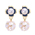 S925 Silver Needle Small Flower Design Natural  Freshwater Pearl Earrings