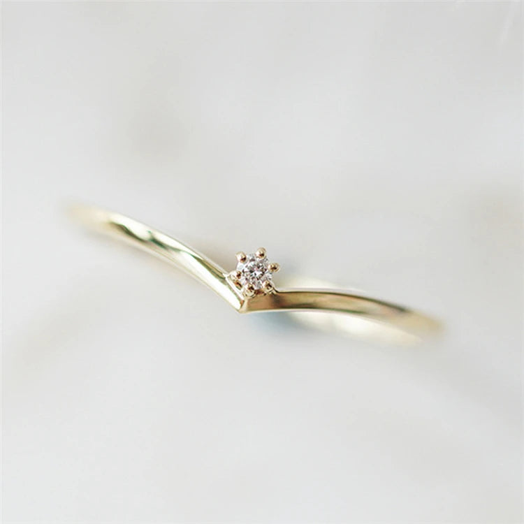 Easygoing Fashion Design 925 Sterling Silver Vintage Diamond 14k Thin Band Ring