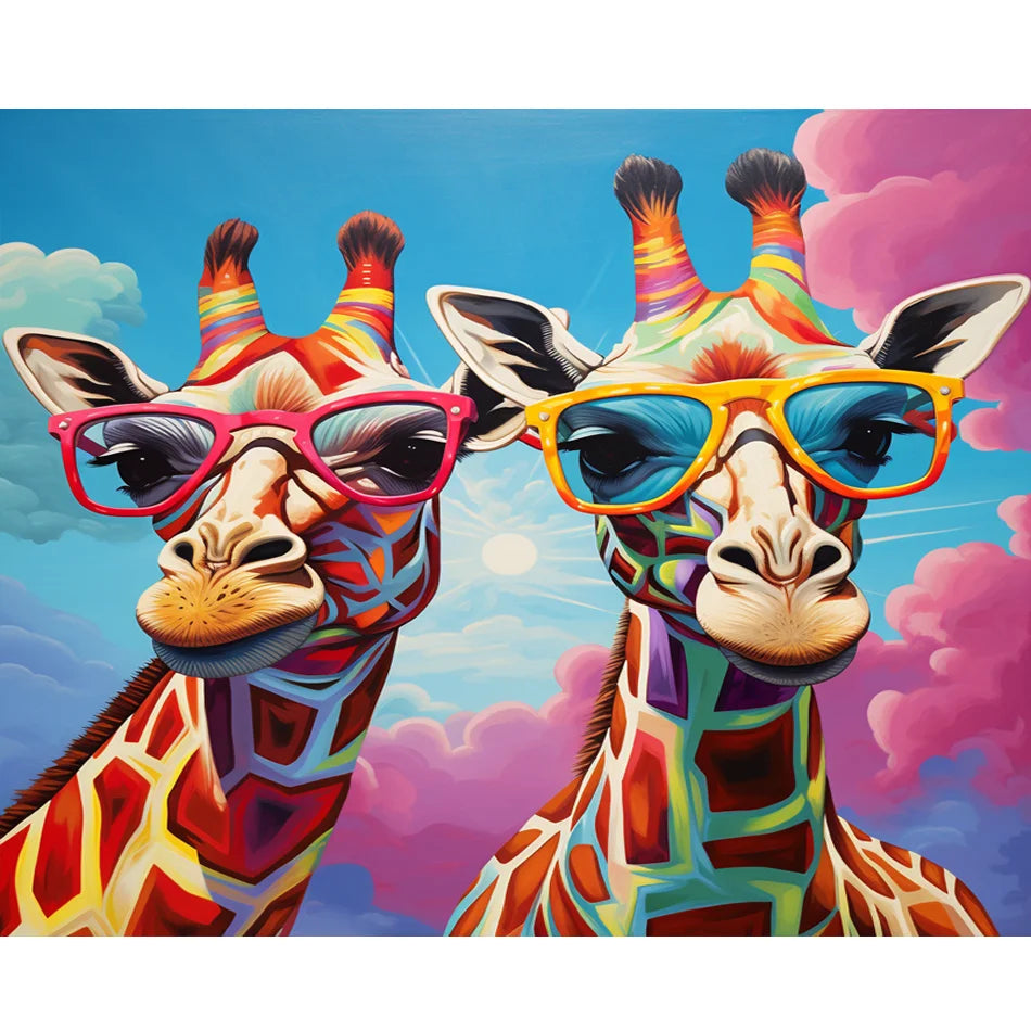 Giraffe 5d Diy Diamond Animal Picture of Rhinestones Diamond Painting Cross Stitch Embroidery Wall Art 30x40cm/12x16inch