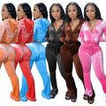 Factory Fall Outfits  Pure Color  Casual  2 Pieces Pants Sets Women Tracksuit Suits