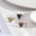 Luxury Adjustable Open Rings for Women Gemstone Charm Ring Lapis Lazuill Amethyst Stone Jeweley Gemstone Rings