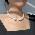 French Retro Irregular Pearl Personality Fashion Senior Sense Simple Necklace for Female Daily Life