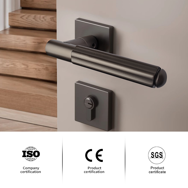 Modern Villa House Bedroom Durable Gold Black Lever Handle Zinc Alloy Lock Home Decoration Door Handles Interior Doors Easy
