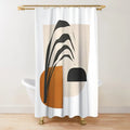 Nordic Style Polyester Shower Curtain Waterproof and Mildew-Proof with Digital Printed Design and Plastic Hooks