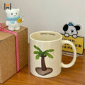Ins Hot Sale Coconut Tree Ceramic Mug Porcelain Coffee Tea Cup Customize Logo Modern Mug with Gift Box