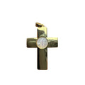 Natural White Sea Shell Saint Benedict Cross Pendants Large Charms for Jewelry Making Men Women Necklace Accessories