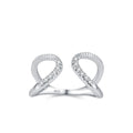 Unique Personality 925 Sterling Silver Jewelry Hypoallergenic Nickel-free Hollow Double-layer Line Open Ring for Women
