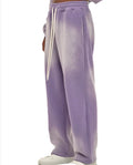 Formlessness Custom Acid Gradient Straight Fit Men Jogger Flare Sweatpants 300 Gsm Fleece Elastic Drawstring Distressed