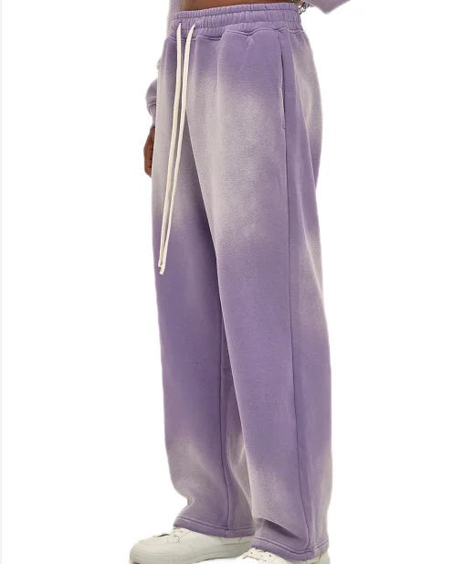 Formlessness Custom Acid Gradient Straight Fit Men Jogger Flare Sweatpants 300 Gsm Fleece Elastic Drawstring Distressed