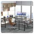 Home Commercial Steel Wood U-shape With LED Light and Power Socket Computer Desk Study Desk