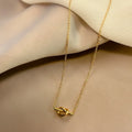 Fashion Hot Sale Luxury Gold Plated Stainless Steel Necklace Vintage Fashion Heart Knot Necklace for Women and Girls