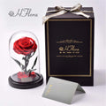 HFlora Real Natural Preserved Rose Gift Box Real Touch Preserved Roses in Glass Dome Valentines Day Gifts for Lover