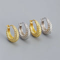 SP Silver Earrings 925 Sterling Statement Chunky Round Hoop Earrings 925 Sterling Women