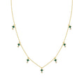 Nagosa 925 Sterling Silver Women Jewelry Wholesale 18k Gold Vermeil Green Cubic Zirconia Necklace