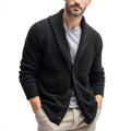 Professional Manufacturer's Custom Men's Textured BouclÃ© Knit Shawl Collar Cardigan Sweater Hot Selling Fashion for Winter