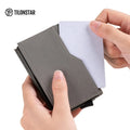 TILONSTAR Hot Sales Fashionable for Pop Out Real Leather Metal Card Holder Wallet for Storing Credit Cards