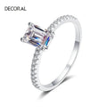 Factory Wholesale 925 Silver Moissanite Engagement Rings for Women Radiant Cut Emerald Cut Ring