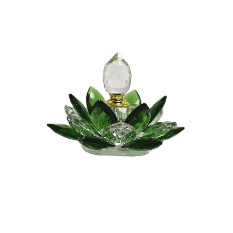 Glass Lotus Perfume Bottle Fancy K9 Crystal for Wedding Souvenir Love Europe Folk Art 3ml Souvenir Gifts Polished 1pcs/gift Box