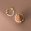 Daidan Ring Silver 925 Adjustable Pearl Elastic Adjustable Chain Fresh Water Pearl Beaded Ring
