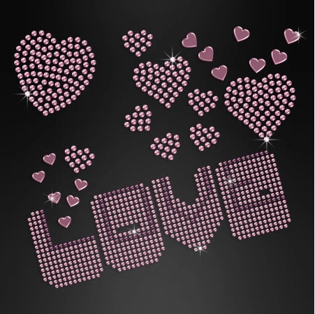 Manufacturer Valentine Day Rhinestone Transfer Rhinestone Design Iron on
