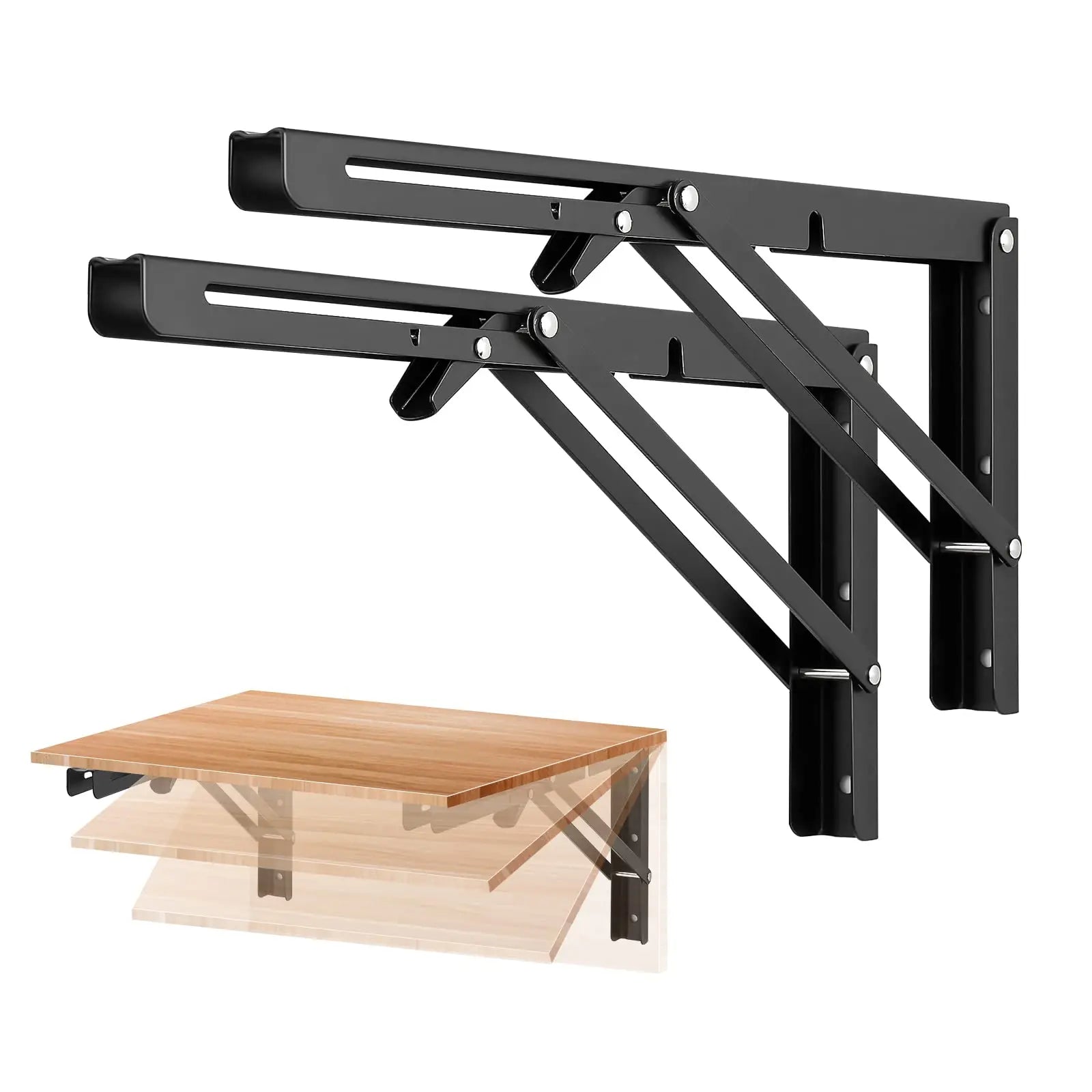 Zuogang Stainless Steel Iron Wall Mounted Support Triangle Spring Metal Folding Shelf Bracket