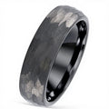 POYA 6mm Silver Hammered Tungsten Carbide Ring Unisex Classic Mens Womens Wedding Engagement Anniversary Gift