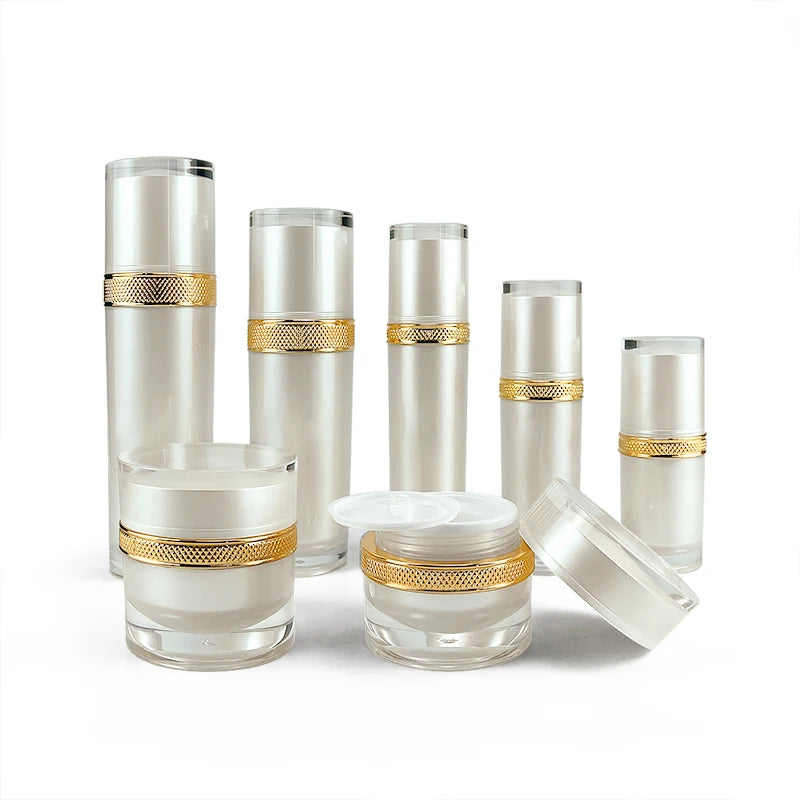Stocks Wholesale 15g 30g 50g Luxury Cosmetic Packaging Set Plastic Jars Screw Acrylic Frosted Cream Jar Lip Scrub Container