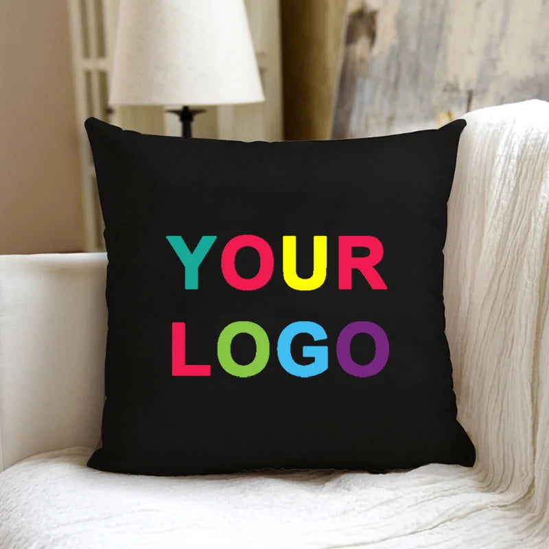Minimum of 5 Pieces Per Branded logo Design Specific Throw Pillow Covers Custom Accent Piece Cushions Cases on Bed or Sofa