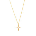 Fashion Jewelry 925 Sterling Silver Necklace Simple Cross Zircon Diamond Pendant Gold Plated Necklaces for Women